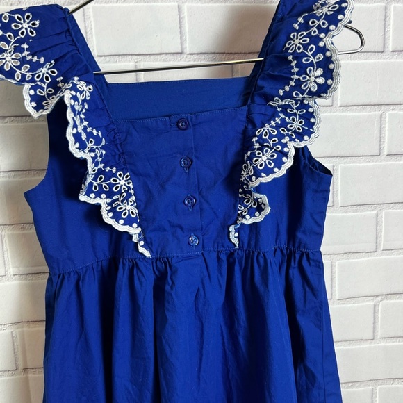 Gymboree girls blue belle, navy narrows Eyelet Dress/size 12 - Picture 4 of 11